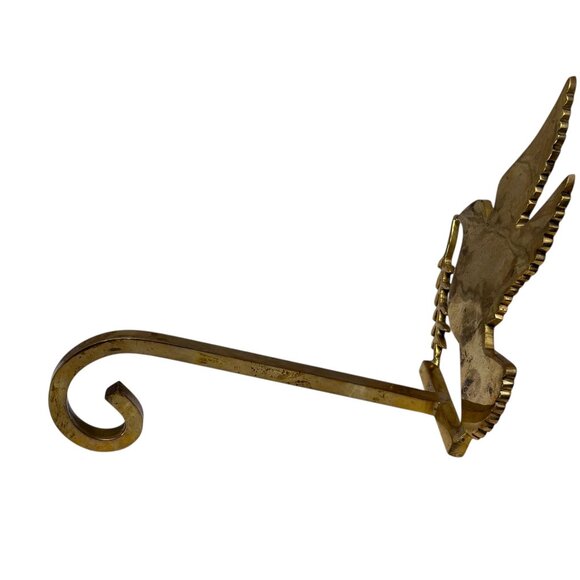 Christmas Stocking Holder Holiday Dove Heavy Solid Brass Christmas Mantle Decor - Picture 8 of 9